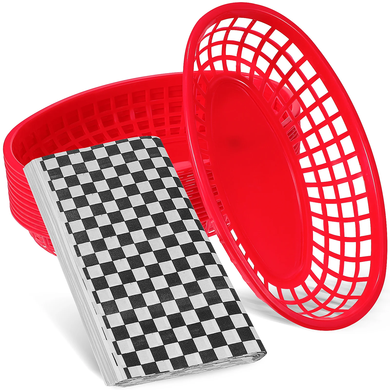 

12 Pcs Food Baskets Multi-function Fry Baskets Plastic Storage Baskets For Home Restaurants