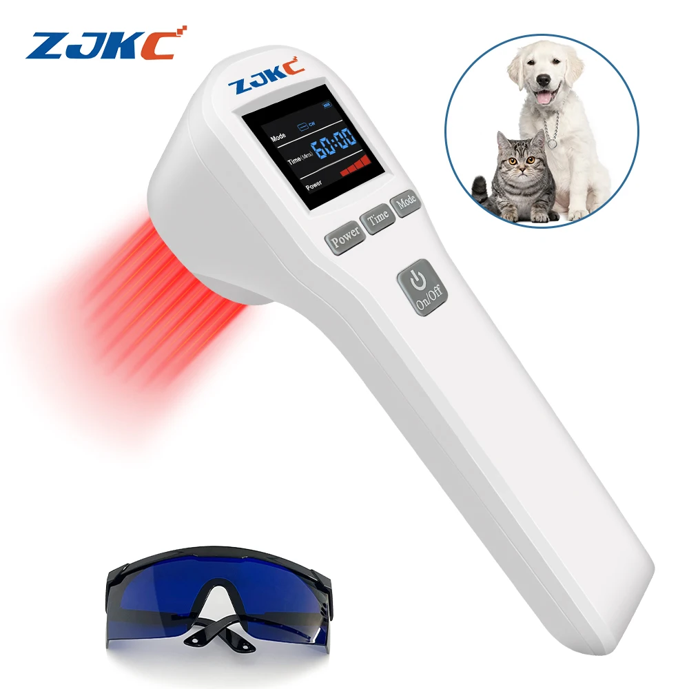 ZJKC 808nm Low Level Laser Therapy Device for Dog Cat Pet Otitis Joint Pain Hip Dysplasia Arthritis Wound Healing Physiotherapy pet joint repair spray dog cat bone deformity osteoarthritis healing multifunctional joint care liquid pet bone care supplies