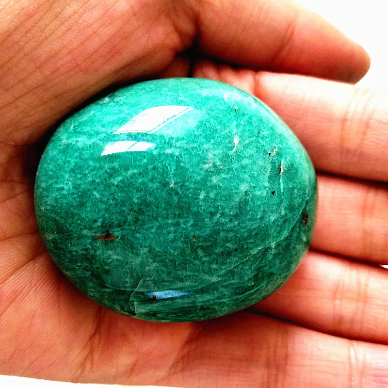 

Natural Amazonite Stone Gemstone Crystal Palm Home Decoration Feng Shui Meditation Cure Healing Crystals