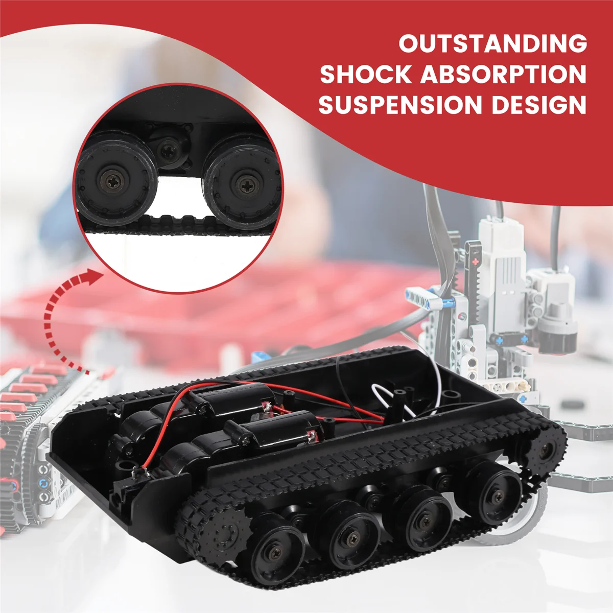 Kit Châssis Tank Robot RC Chenille Caoutchouc Moteur 130 DIY Arduino