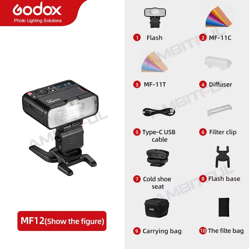 Godox Makro Flaş MF12 MF12-K2 Mini Speedlite 2.4 GHz Kablosuz Kontrollü TTL Flaş Sony Canon Nikon Fuji Olympus Pentax Fotoğraf Makineleri için