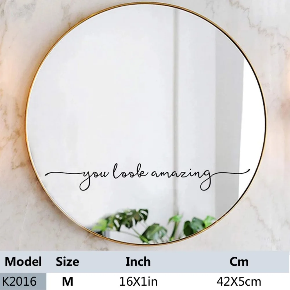 You Look Amazing Mirror Decal Vinyl Decal Bathroom Decor Inspire Motivational Quote Sticker Fitting Room Bedroom Decoration Wall Stickers