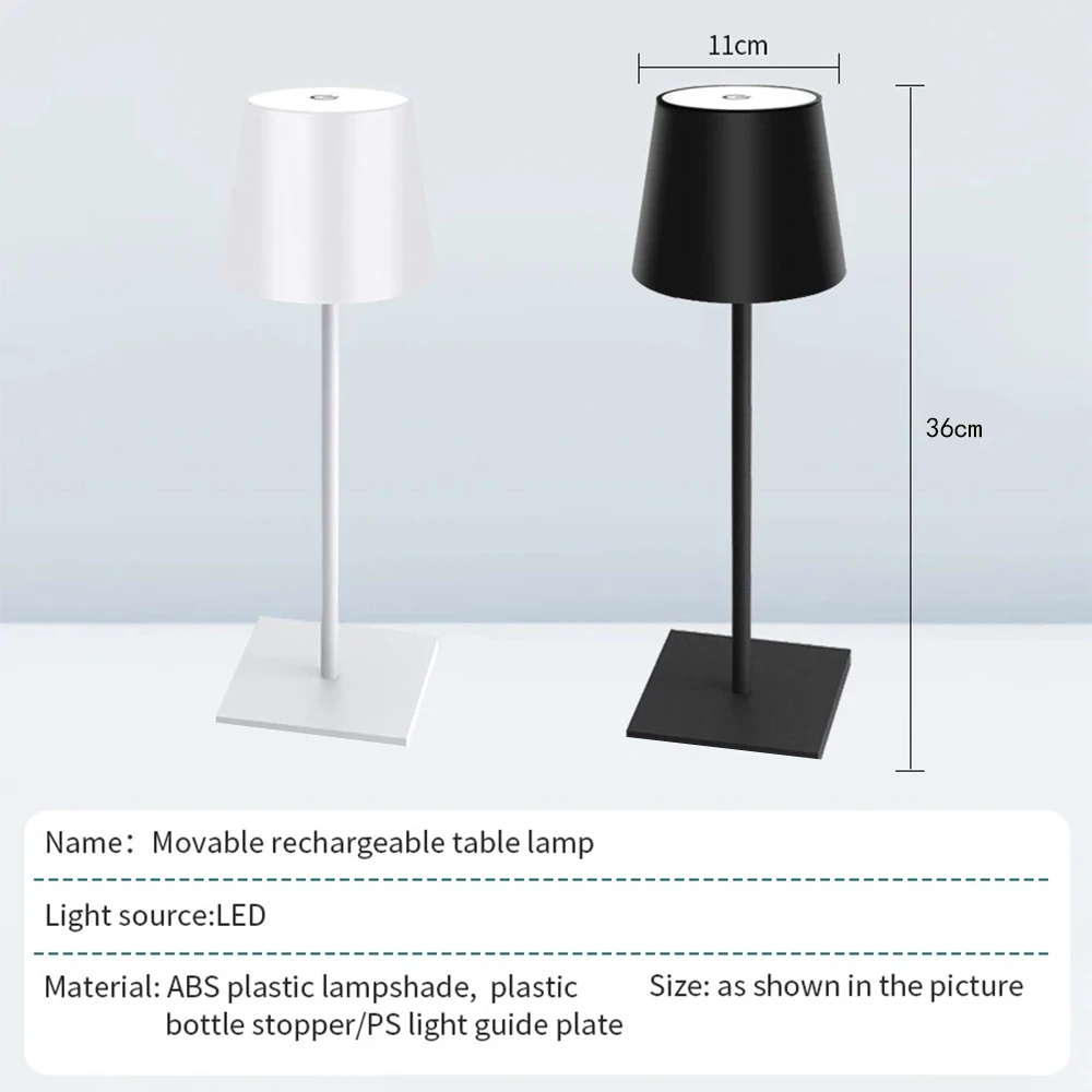 Wireless Bottle Table Lamp Touch Control of 3 Colors and Stepless Dimmable Desk Night Lamp for Bar Wine Bottles Vases Light 5