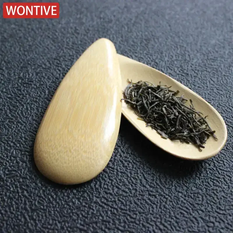 1-3pcs Bamboo Tea Scoops Kung Fu Tea Spoon saucer Black Green Shovel Kitchen home afternoon tea tableware Gift Friends tea spoons