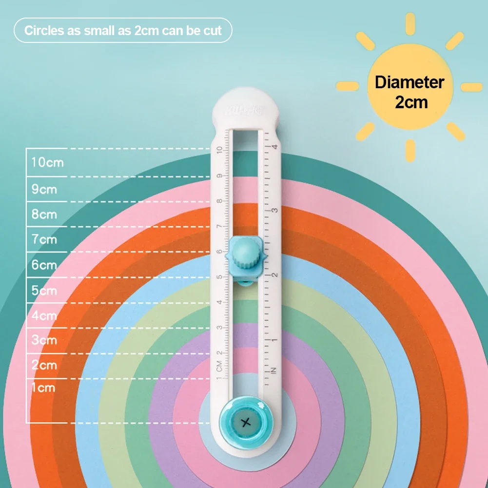 원형 절단 칼 DIY 나침반 원형 커터, 스크랩북 사진 커터, 원형 종이 카드 커터, 360 ° 조절 가능, 1-10cm