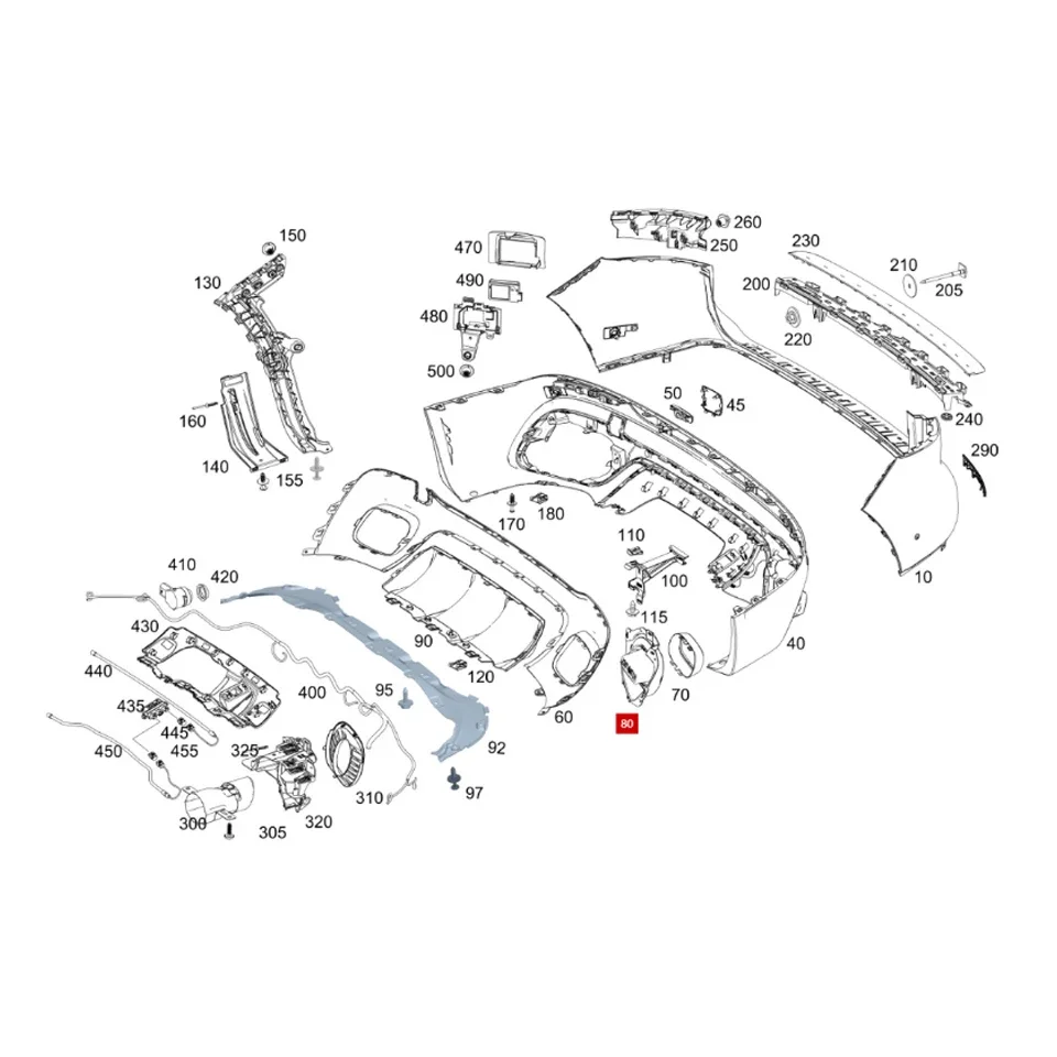 Genuine Frame Hole Muffler Left&Right Chrome With Bracket For Mercedes Benz GLB OEM