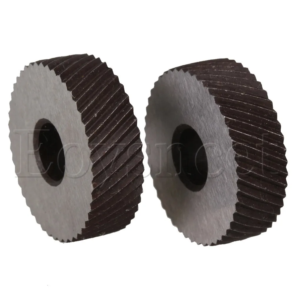 2pcs High Speed Steel Diagonal Coarse 1.5mm Pitch Linear Knurling Wheel