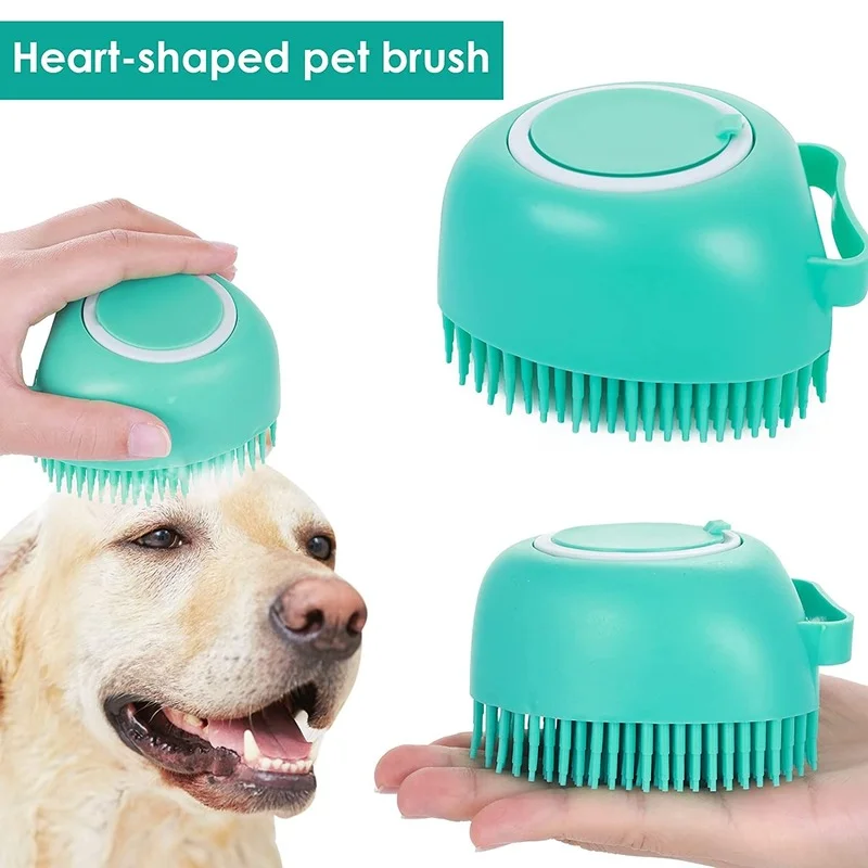 Dog Cat Bath Massage Brush Soft Silicone Pet Grooming Shampoo Brush