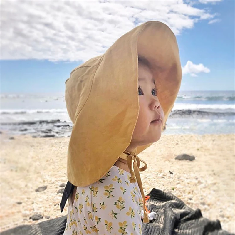 Kids Cotton Bucket Hat - UV Protection Summer Beach Cap