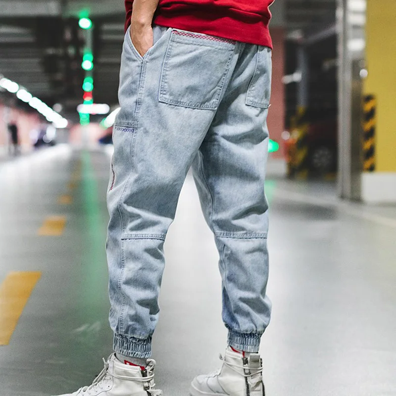 Cargo Pants Baggy 2022 Oversize 5XL Overalls Patch Drawstring Original jogger Man Harem Denim Jeans Men Loose Fit Trousers