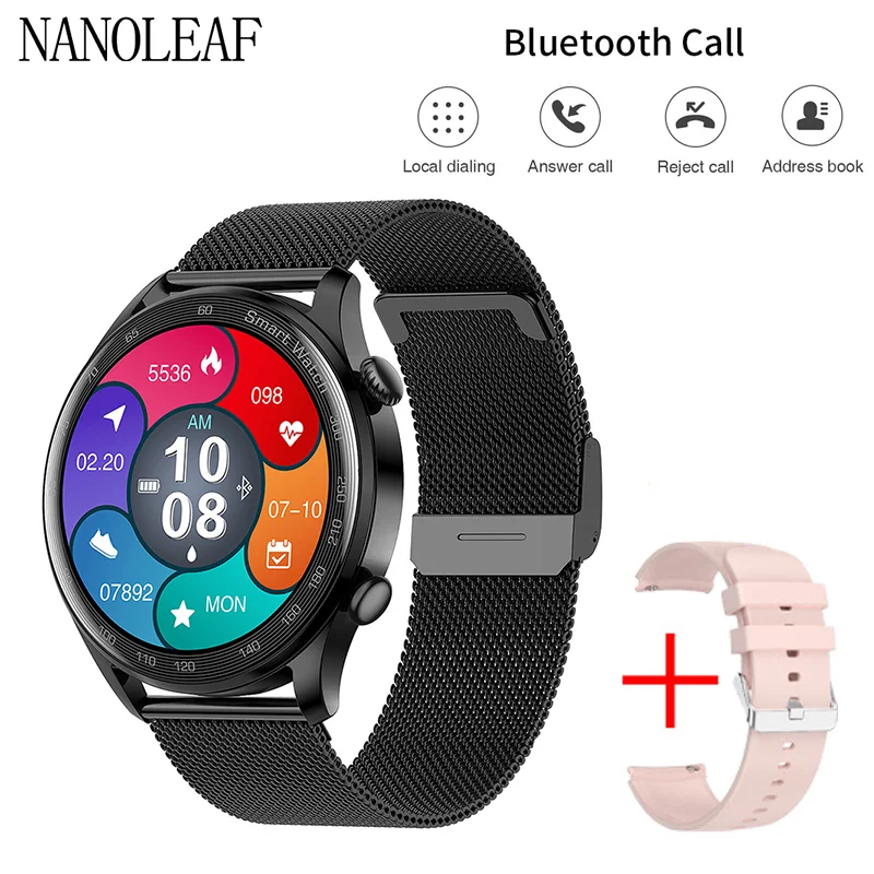 Smart Watch Touch Screen Music Play Custom Dial Health Sleep Monitor Wristwatches Men Women Compatible with Bluetooth Calling