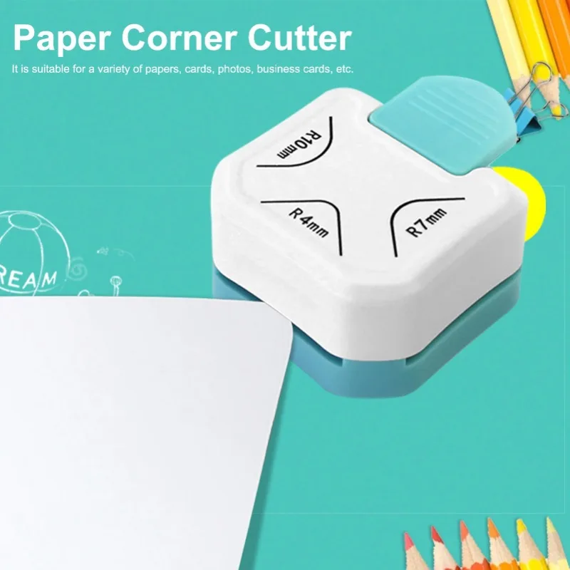3 in1 Mini Angolo Trimmer Angolo Durevole Più Rotondo Punch R4/R7/R10mm Angolo Rotondo Trimmer Taglierina di Carta FAI DA TE carta Scrapbooking Punch - immagine 6