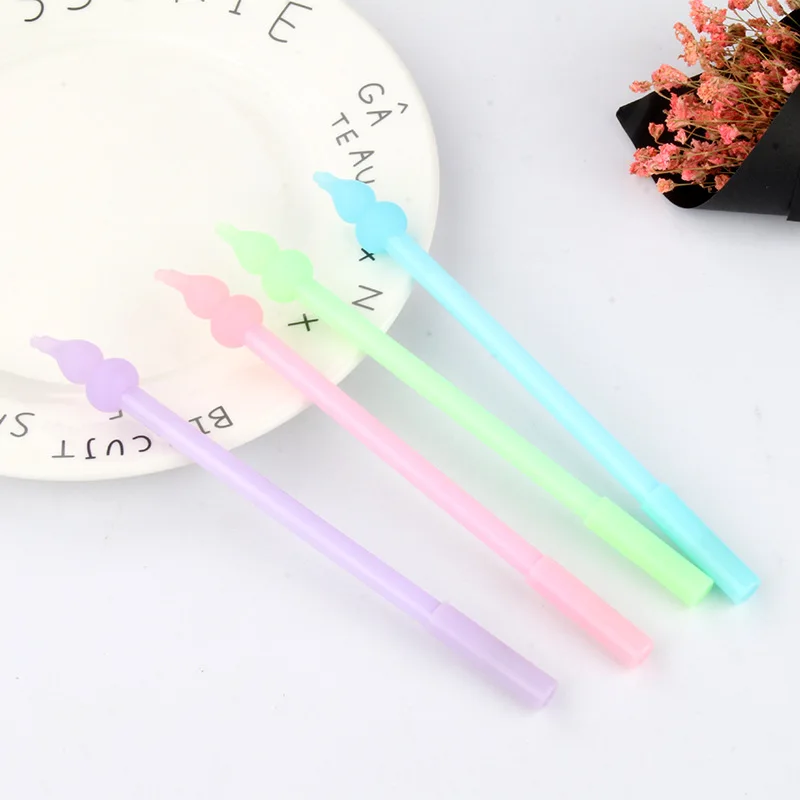 

Factory direct sale cartoon creative gourd medium gel pen lovely fresh simple black water pen student stationery stationery offi