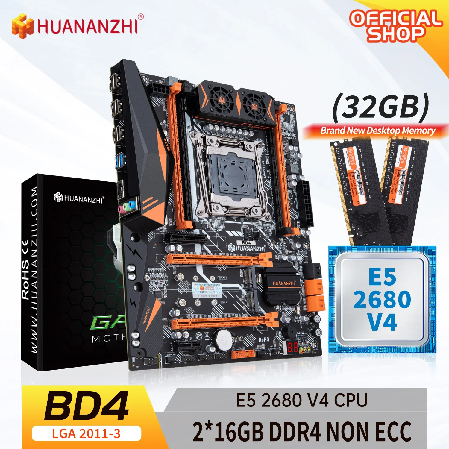Huanzhi X99 kit Placa M e Com Intel Xeon E5 2680 V4 Com 2 Gb De Ram huanzhi-x99-kit-placa-m-e-com-intel-xeon-e5-2680-v4-com-2-gb-de-ram