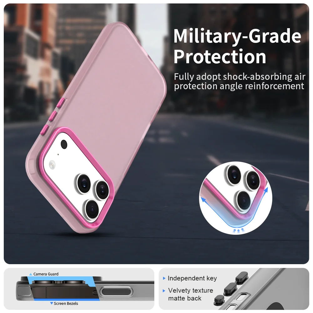 Sleek Solid Color Shock-Resistant Protective Phone Case