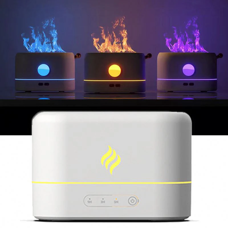 Portable Cool Mist Usb Led change color room air fire flame humidifier Aroma Essential Oil Diffuser humidifier