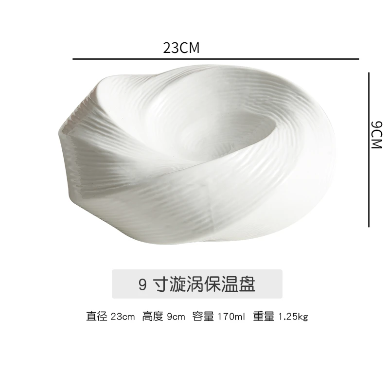 Creative white ceramic platter Fruit salad cold dish artistic conception dish characteristic modeling kitchen tableware plates