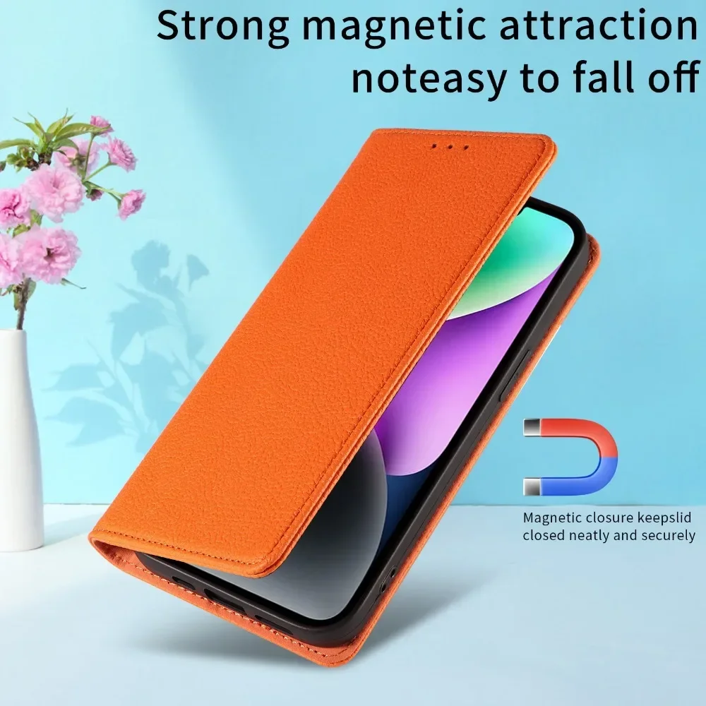 Premium Flip PU Leather Phone Case with Wrist Strap and Card Slot Holder