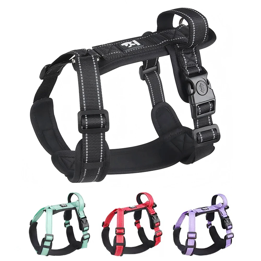 New Pet Dog Harness No-pull Dog Padded Vest Adjustable Reflective Chest Strap Safety Lead All Weathers For Small Medium Dogs New Pet Dog Harness No-pull Dog Padded Vest Adjustable Reflective Chest Strap Safety Lead All Weathers For Small Medium Dogs