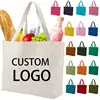 Promotional Personalized Canvas Bags Printed with logo 100pcs/lot Reusable Shopping Cotton Tote Bags Custom Logo Wholesale 1