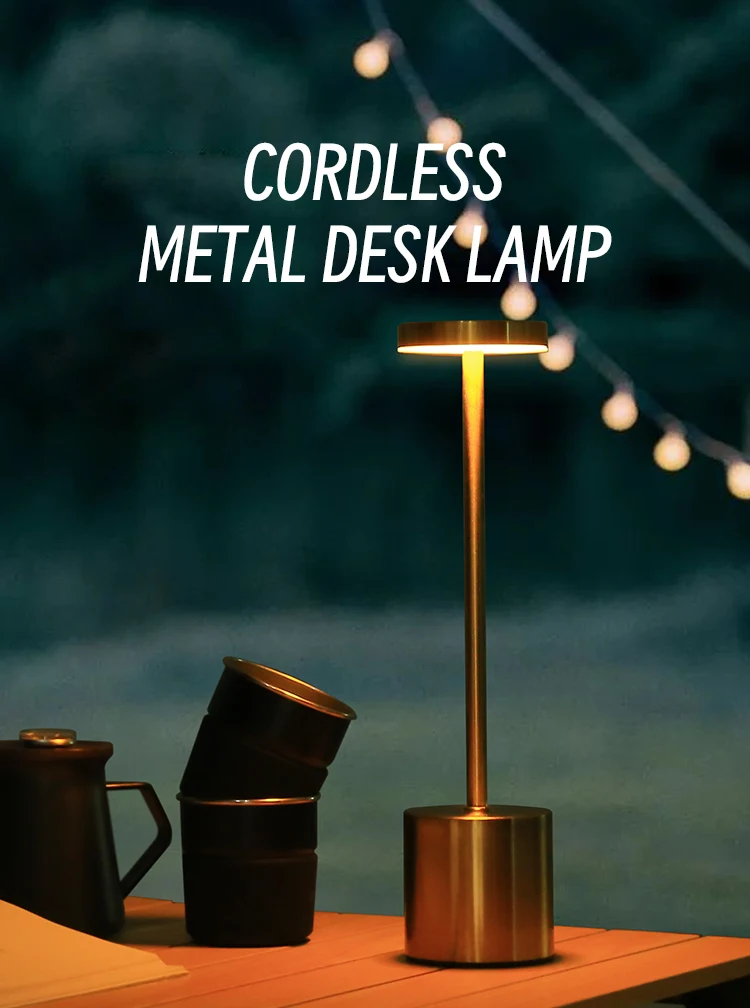 Description Picture 2 of itemKINSCOTER LED Rechargeable Touch Metal Table Lamp Three Colors Bedside Creative Ambient Light Bar Outdoor Decoration Night Light