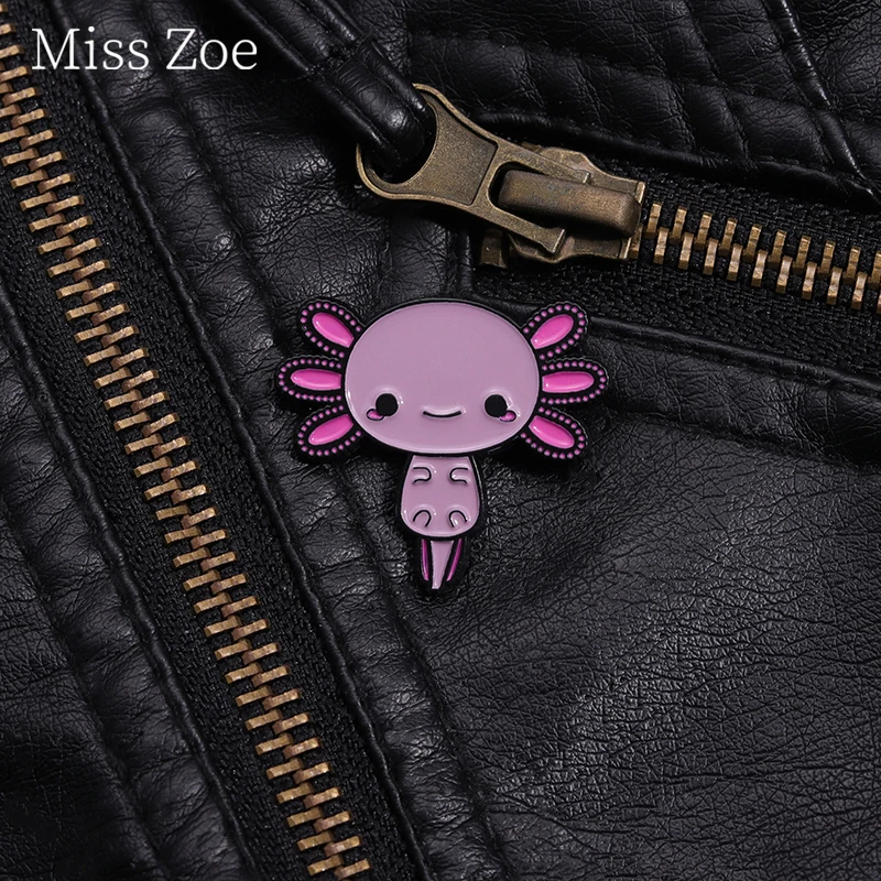 Axolotl Esagono Pesce Smalto Pin Personalizzato Originale Sea Creature Cloisonné Anfibio Spille Risvolto Distintivo Gioielli Regali