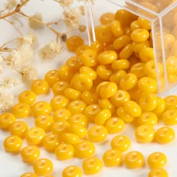 400pcs Deep Sea Blue Transparent Abacus Glass Beads for Handmade Jewelry Crafting (Turmeric)