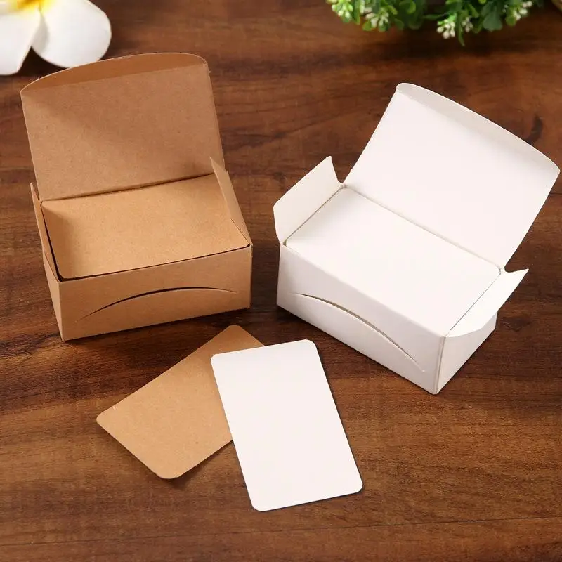 Blank Kraft Paper Card Word Card Message DIY Gift Double-sided Business Cards Message Scratch Paper 100pcs kraft paper cards