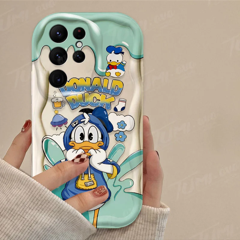 thumbnail image 1 of Disney-funda de silicona transparente para móvil, carcasa con diseño 3D de pato Donald y Daisy para Samsung Galaxy S24 Ultra S23 S22 Plus S21 S20 FE A25 A55 A35 5g, 1 of 5
