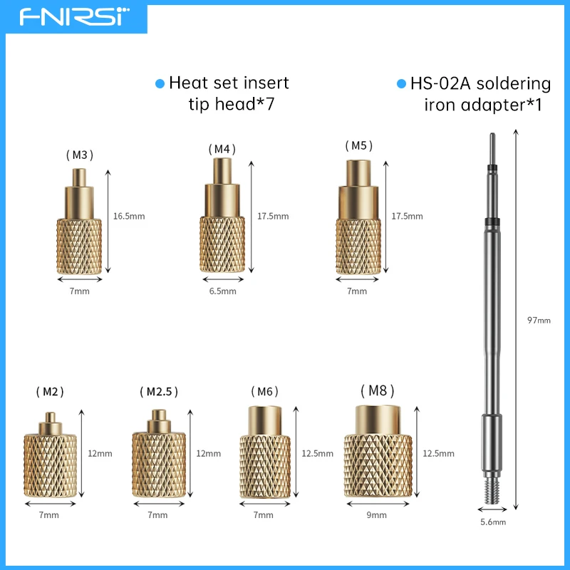 HS-02A Soldering Iron Nut Insert Kit for M2 to M8 Brass Thread Hot Melt Nuts wit