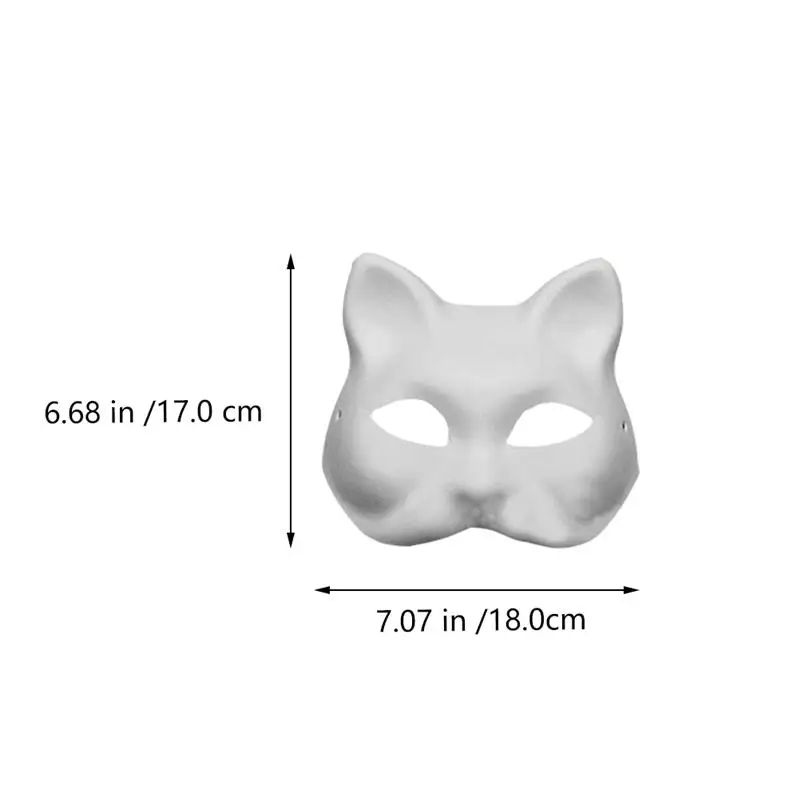 10 Pcs Cat Masks to Paint Paintable Cosplay Masquerade Vintage