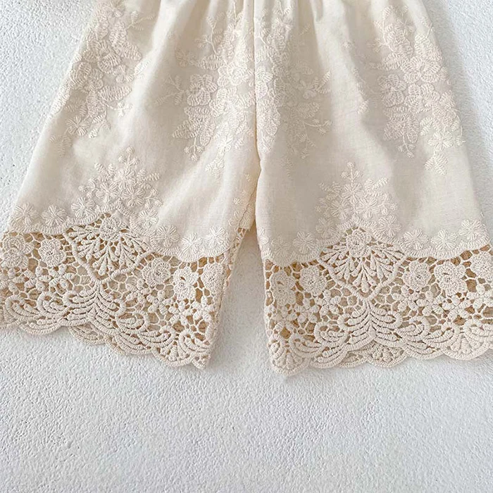2024 New Summer Newborn Baby Girls Clothing Set Sleeveless Cotton Embroidered Vest+Pants Toddler Baby Girl Clothes Set