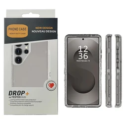 Triple - Protection Premium Defender Heavy Duty Transparent Armor Case - Anti - Drop Rugged Cover - Galaxy S23 Ultra (Clear Gray)