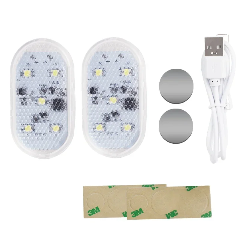 1-2 PCS LED 자기적으로 문 조명 USB Rechageable 환영 빛 자동차 인테리어 야간 램프 충돌 방지 경고 조명