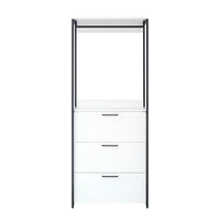 "Fiona Wood Metal Walk-in Closet 3 Drawers Organizer" 1