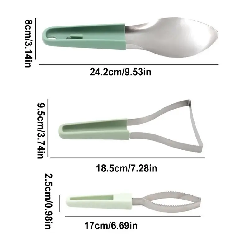 Mango Peeler 3pcs Fruit Pit Remover Cutter Tool set Fruit Slicer Pitter Mango Kernel Remover for Household Home Restaurant