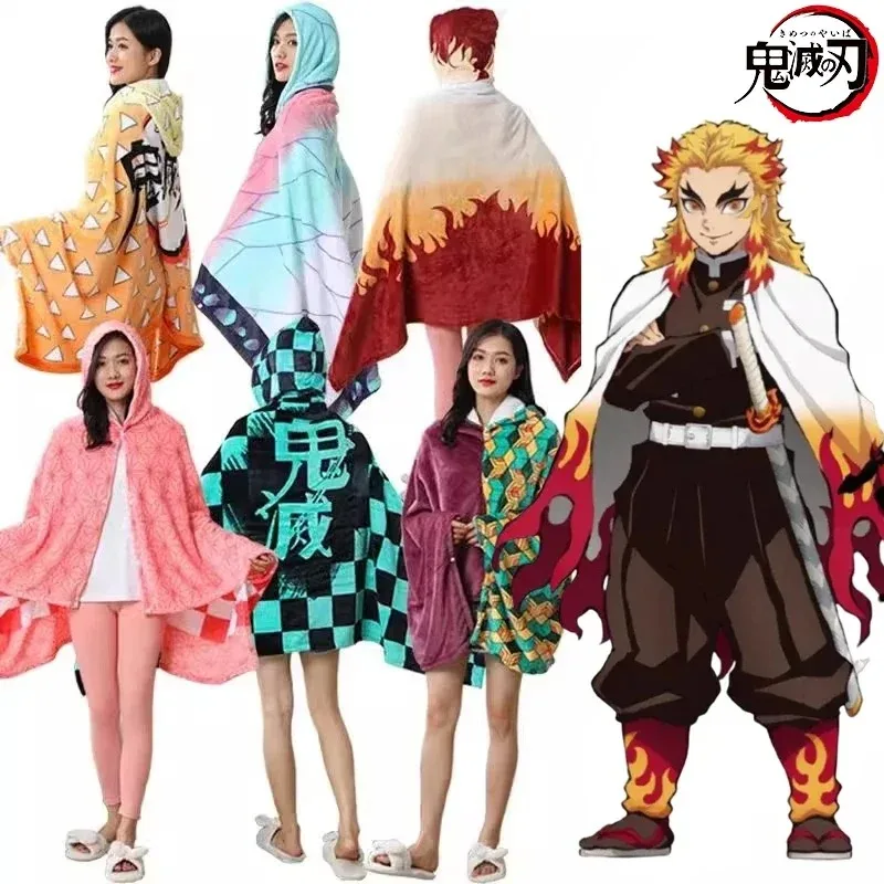 Nezuko Pajamas Demon Slayer Shawl Blanket Gown Kimetsu No