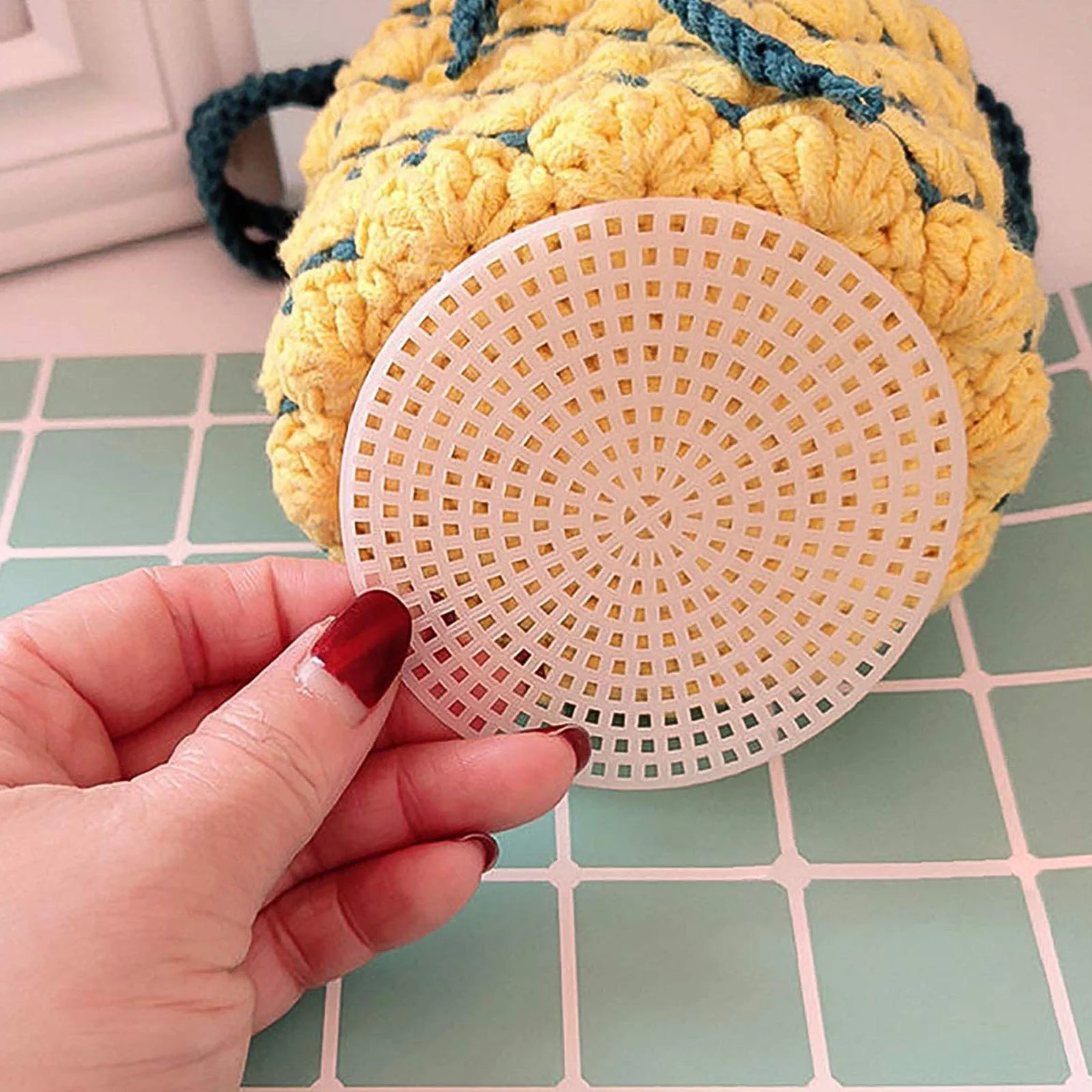 

70 Sheets Cross Stitch Mesh Needle and Thread Kit Embroidery Board Acrylic Yarn for Crocheting DIY Plastic Cross-stitch Suite