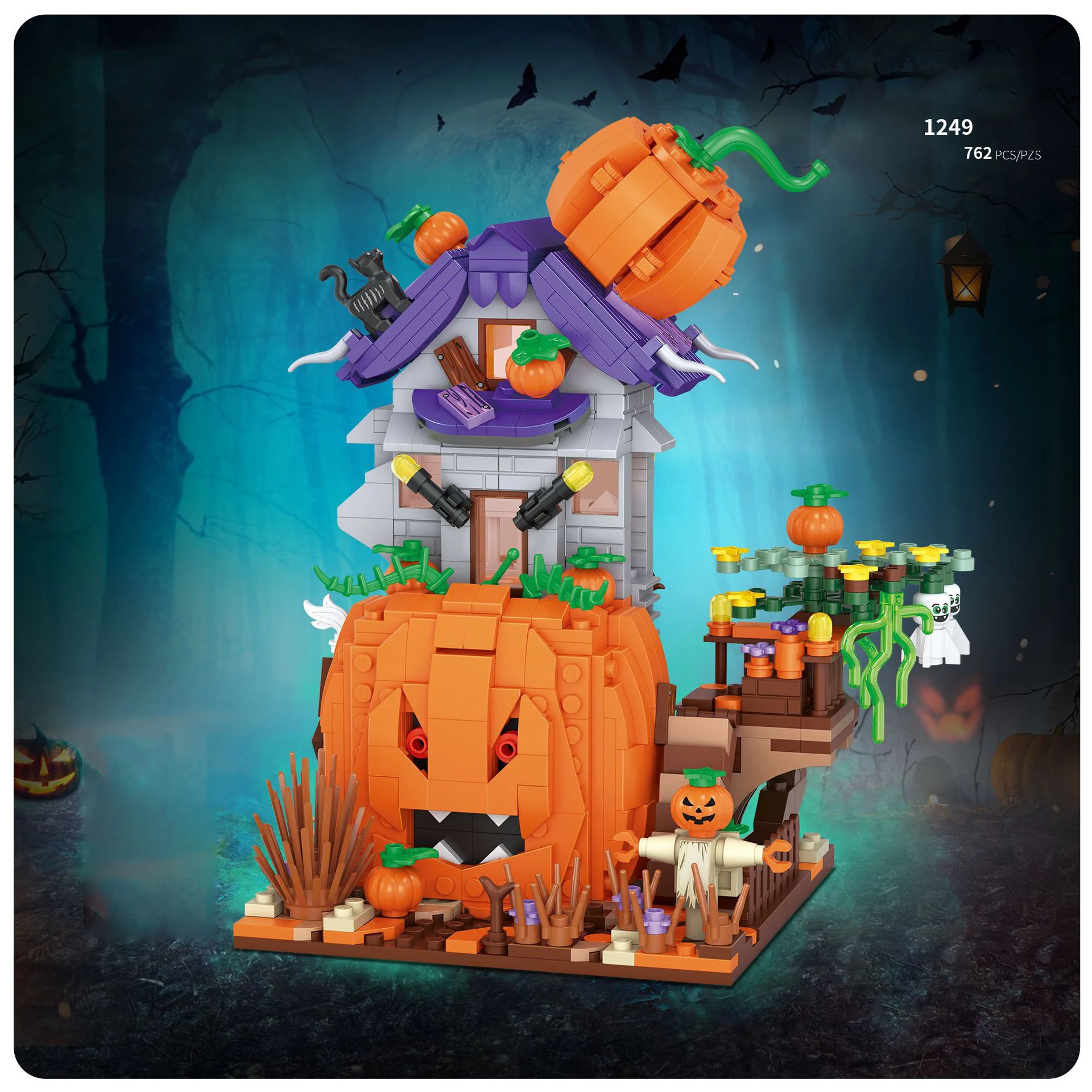 

Loz Mini Diamond Building Block Pumpkin House Assemble Bricks Halloween Trick Or Treat Ghost Figures Educational Toy For Gift