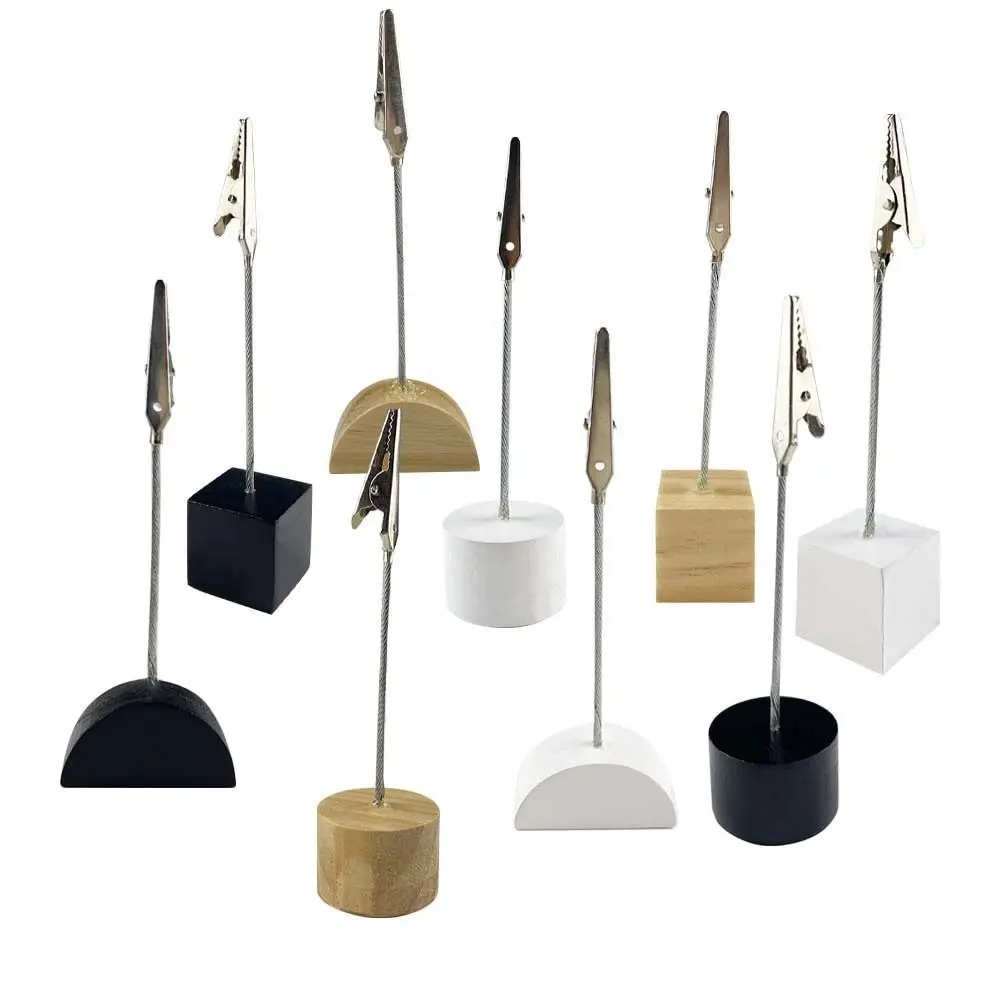 Place Card Holder Metallic Table Number Stand Photo Paper Clamp Romantic Photo Clip Desktop Decoration Dropship place card holders