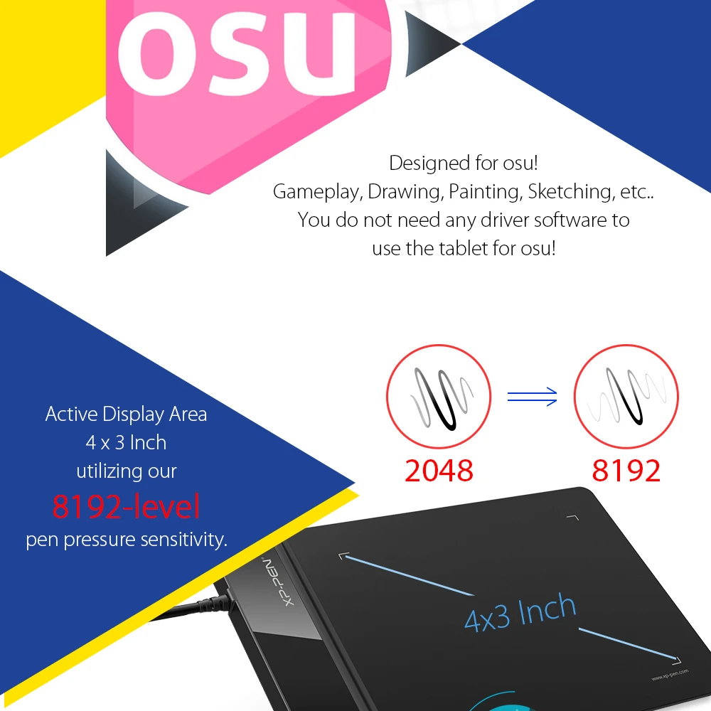 XPPen-Star G430S Tablet de desenho, Tablet gráfico