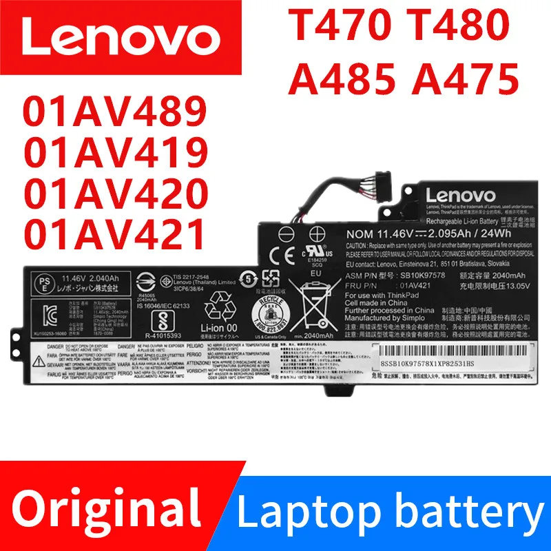 

New Original Lenovo Thinkpad T470 T480 A485 A475 Laptop Battery 01AV489/01AV419 01AV420 01AV421 SB10K97576/SB10K97577