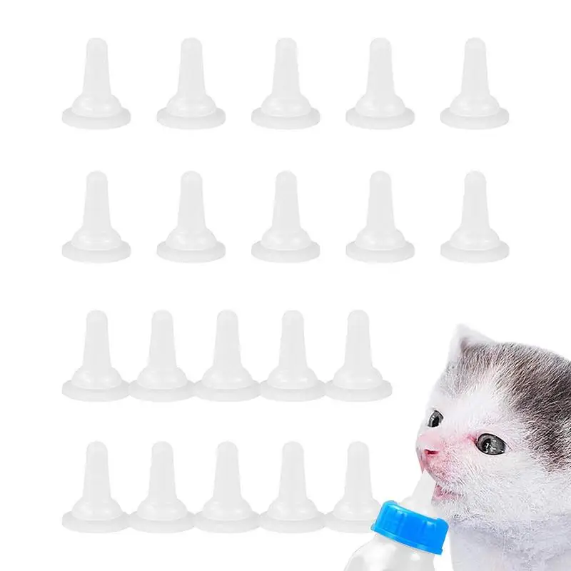 

Kitten Feeding Bottles 20PCS Pet Replacement Mini Nipple Feeding Kits Feeding Pacifier For Pets Newborn Kittens Small Animals