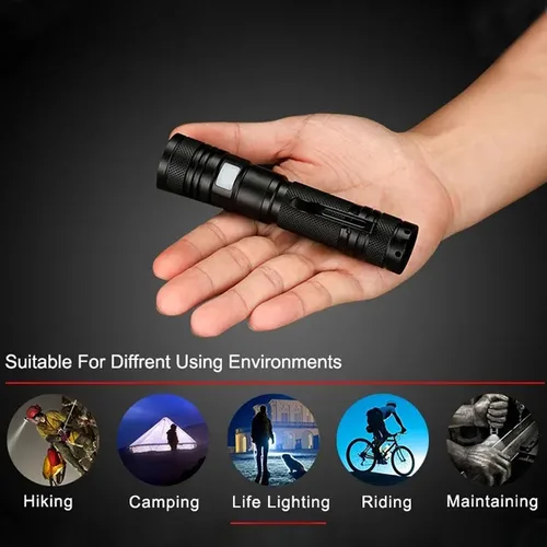 울트라 브라이트 LED 손전등, LED 핸드 램프 구슬, 방수 토치 줌, 풀 파워 방수 손전등, USB C 타입 랜턴 6
