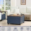 Farmhouse Coffee Table with Hidden Storage, Gallon Square Center Table for Living Room, Rustic Wood Cocktail Tables 6