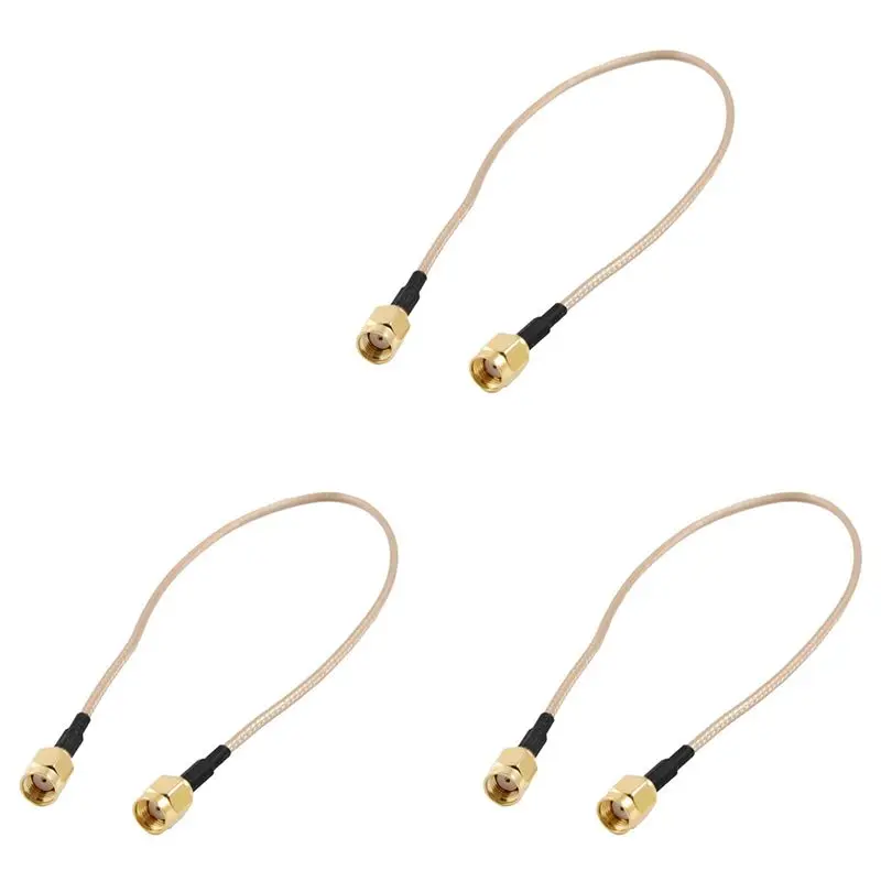ABVT-3Pcs 12인치 RP-SMA 암-암형 RP SMA 플러그 RF 피그테일 케이블 RG316