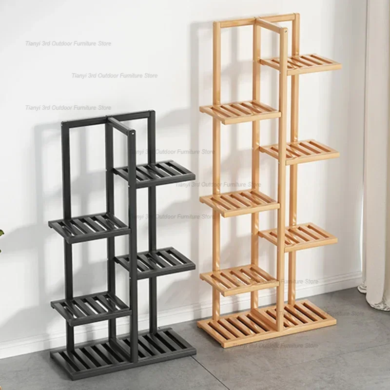 Plant Stand Wooden Flower Shelf Nordic Living Room Plant Shelves Flower Shelf Wooden Shelf Indoor Plant Shelves Balcony Garden Furniture Soporte De Plantas FYPS