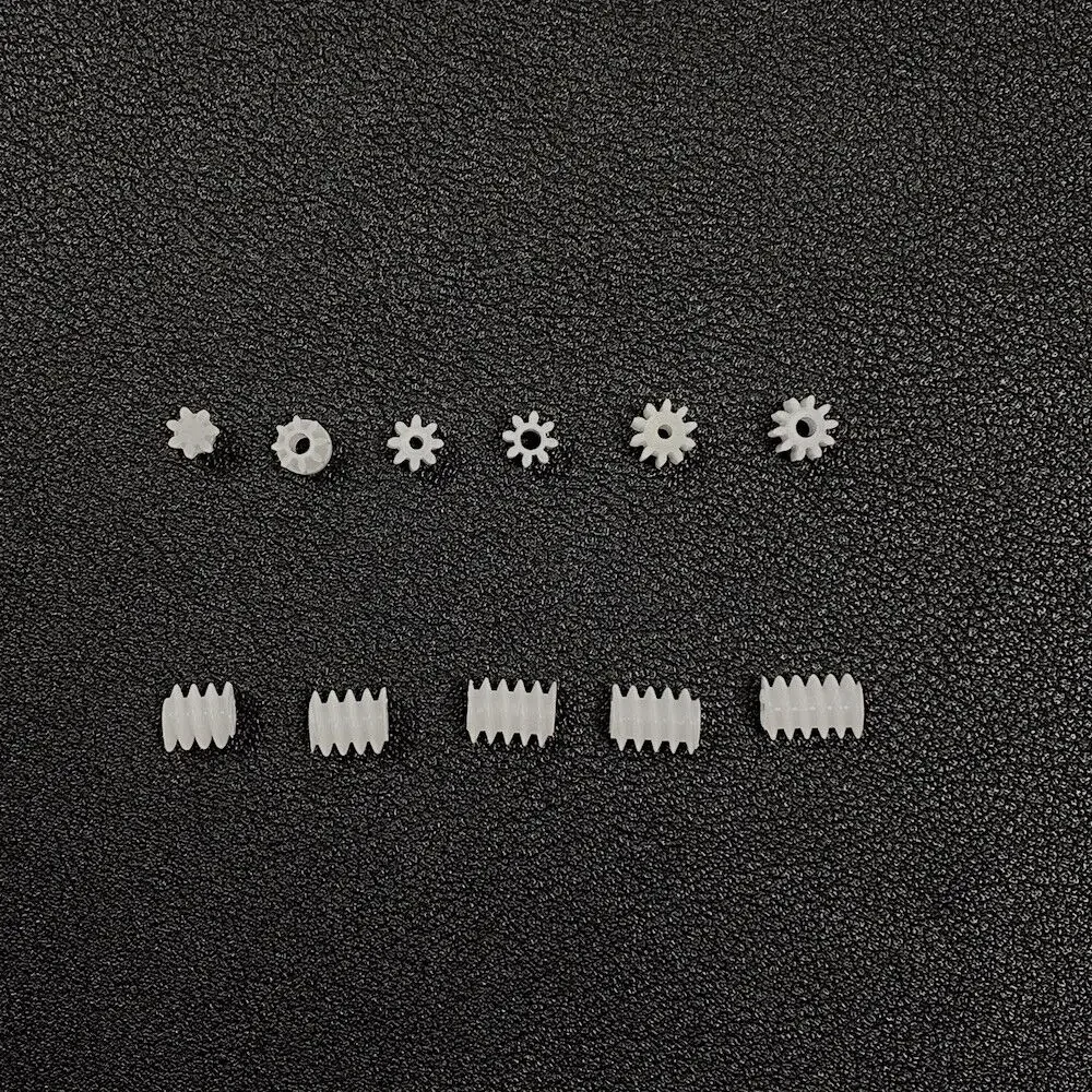 10 개/몫 0.5M 플라스틱 기어 7/8/10 치아 장난감 자동차 전송 피니언 웜 플라스틱 기어 1.5mm/2mm 샤프트 기어 모터 RC 모델