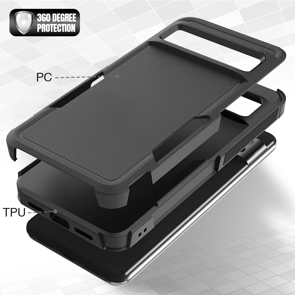 Heavy Duty Rugged Armor Shockproof Phone Case with Soft TPU Frame and Hard Plastic Back Cover