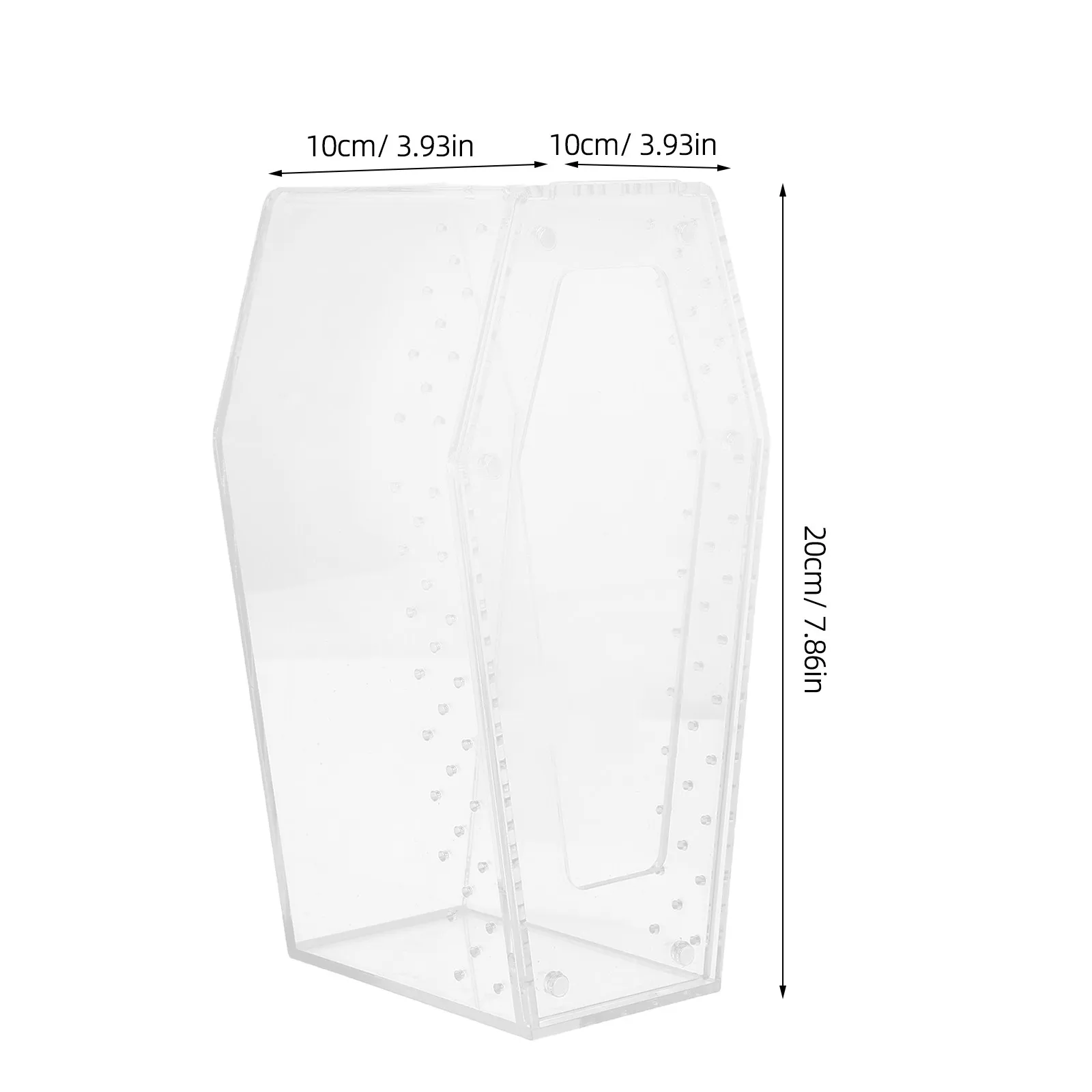 투명 애완동물 관찰용 20X10X10cm 투명 아크릴 파충류 사육탱크 (도마뱀, 개구리, 거미용 테라리움 사육 상자)